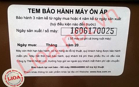 mặt sau ổn áp chính hãng